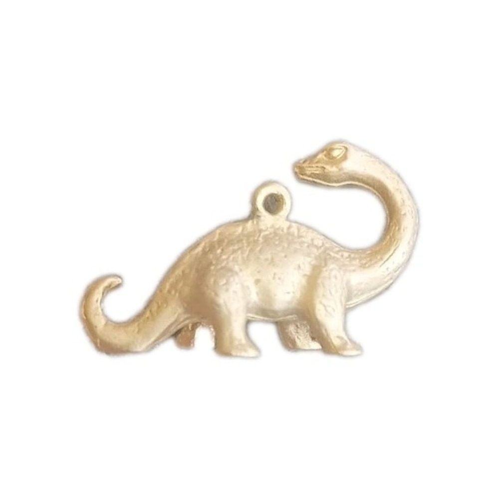 Vintage Gold Tone Brontosaurus Long-Neck Dinosaur Jurassic Park Lovers Pendant